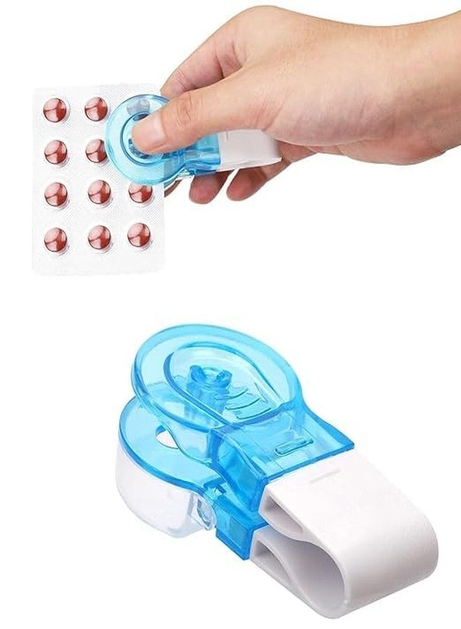 ZURITY Pill Medicine Taker Pill Punch with Container, Pill Press Button Pill Squeezer Tablet Dispenser Pill Remover Tool for Elderly People. - Image 1